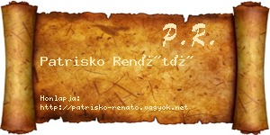 Patrisko Renátó névjegykártya